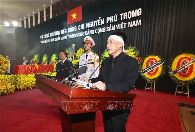 Lời cảm tạ của đại diện gia đình Tổng Bí thư Nguyễn Phú Trọng tại Lễ truy điệu